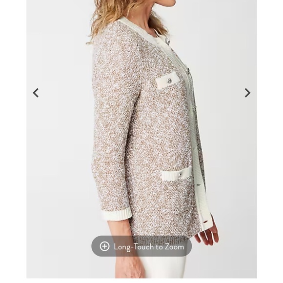 J.Jill Wearever Contrast-Trimmed Sweater-Jacket NWT | size medium - Picture 10 of 11